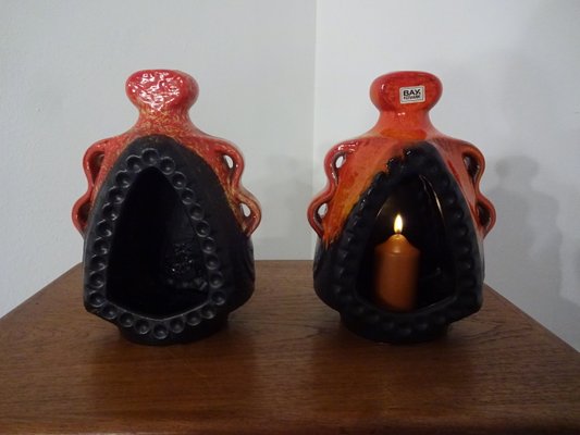 Ceramic Candle Holders from Bay Keramik, 1970s, Set of 2-RDW-569223