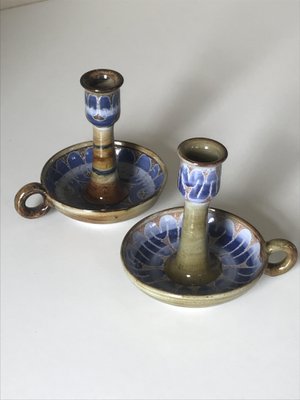 Ceramic Candleholders by Roland Moreau, Set of 2-NER-1354805