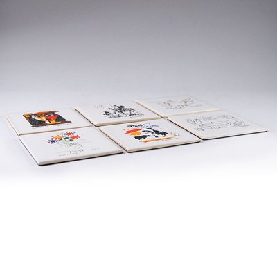 Ceramic Coasters from Succesion Picasso, 1996, Set of 6-GIW-1395834