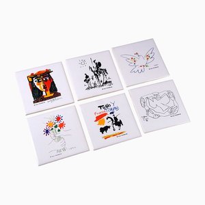 Ceramic Coasters from Succesion Picasso, 1996, Set of 6-GIW-1395834