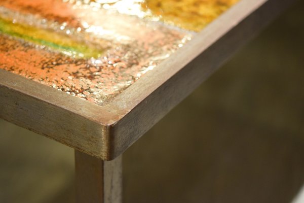 Ceramic Coffee Table in Lava Stone by Robert and Jean Cloutier Frères, 1950s-LA-1780223