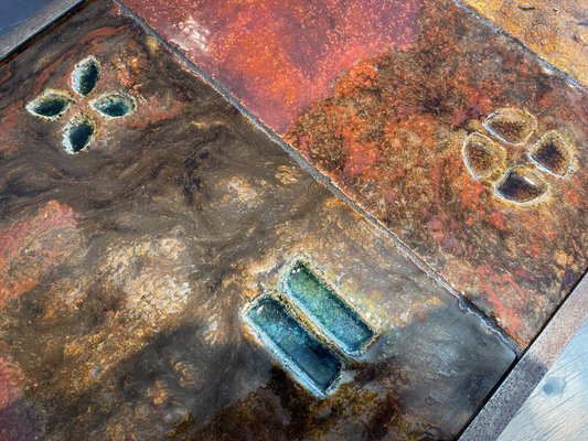 Ceramic Coffee Table in Lava Stone by Robert and Jean Cloutier Frères, 1950s-LA-1780638