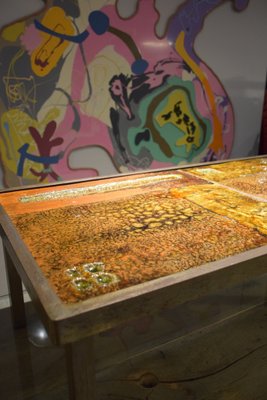 Ceramic Coffee Table in Lava Stone by Robert and Jean Cloutier Frères, 1950s-LA-1780223