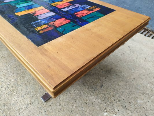 Ceramic Coffee Table with Abstract Decoration, 1960s-EAD-646586