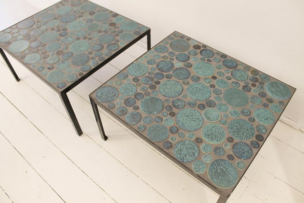 Ceramic Coffee Tables by Aliette Vliers, Set of 2-FGA-923201