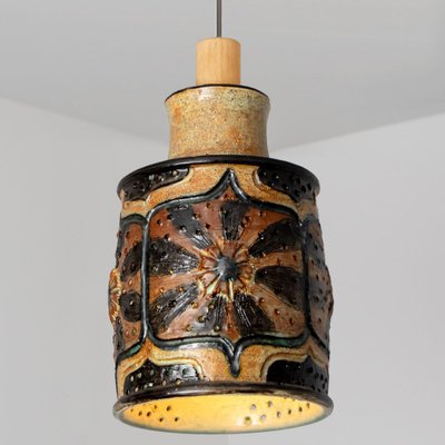 Ceramic Cylinder Pendant Light, Denmark, 1970s-VDW-1736494