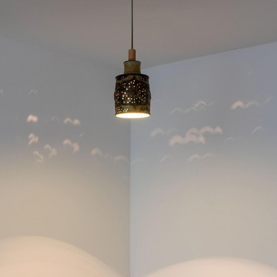 Ceramic Cylinder Pendant Light, Denmark, 1970s-VDW-1736494