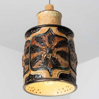 Ceramic Cylinder Pendant Light, Denmark, 1970s-VDW-1736494