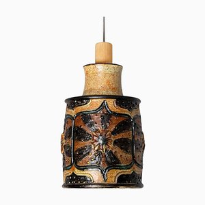 Ceramic Cylinder Pendant Light, Denmark, 1970s-VDW-1736494