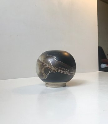 Ceramic Danish Ball Vase with Abstract Decor by Peter Sylvest, 1970s-LCR-743211