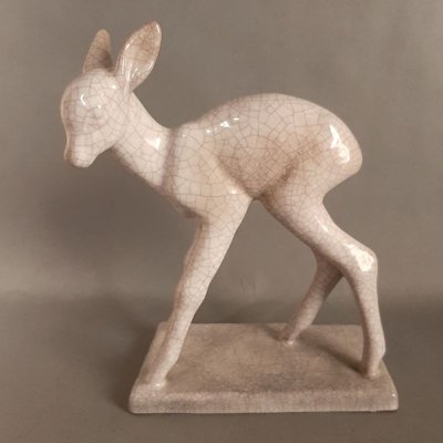 Ceramic Deer by Else Bach for Karlsruher Majolika, 1950s-WK-685923