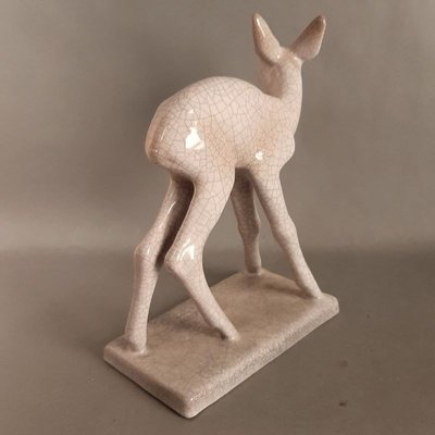 Ceramic Deer by Else Bach for Karlsruher Majolika, 1950s-WK-685923