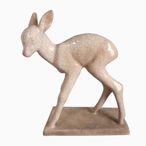 Ceramic Deer by Else Bach for Karlsruher Majolika, 1950s-WK-685923