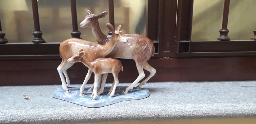 Ceramic Fawns Sculpture from Mica Italy, 1929-AKA-1792232