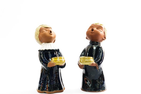 Ceramic Figurine Angel Candleholders, Vienna, 1950s, Set of 2-SPD-1758718