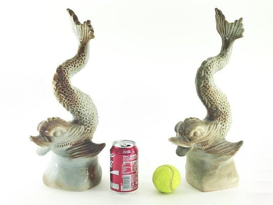 Ceramic Fish Sculptures, 1970s, Set of 2-UR-586750