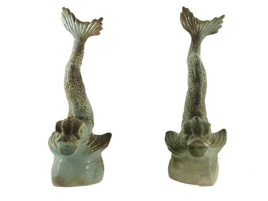 Ceramic Fish Sculptures, 1970s, Set of 2-UR-586750