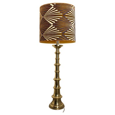 Ceramic Floor Lamp attributed to Kaiser with Silk Lampshade from Dedar, 1960s-VDW-1785957