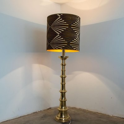 Ceramic Floor Lamp attributed to Kaiser with Silk Lampshade from Dedar, 1960s-VDW-1785957