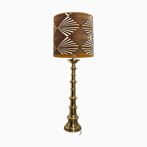 Ceramic Floor Lamp attributed to Kaiser with Silk Lampshade from Dedar, 1960s-VDW-1785957