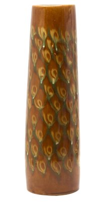 Ceramic Floor Vase with Slip Glaze and Peacock Feather Motif, 1960s-MJY-1448610