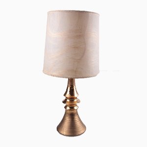 Ceramic & Gold Table Lamp with Original Shade, 1970s-EZZ-1047169