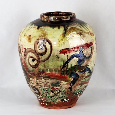 Ceramic Graffiti Jazz Vase by Basile, 1990s-YBU-1377393