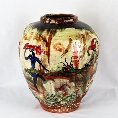 Ceramic Graffiti Jazz Vase by Basile, 1990s-YBU-1377393