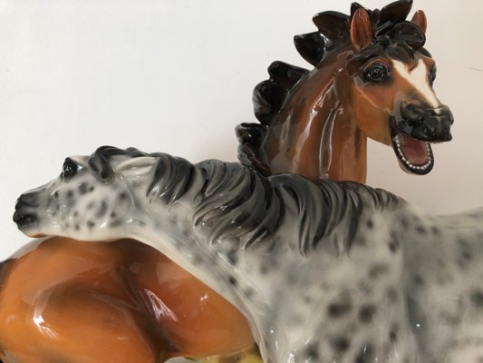 Ceramic Horses Figurine from Ronzan, 1940-OLY-1142330