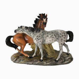 Ceramic Horses Figurine from Ronzan, 1940-OLY-1142330