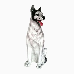 Ceramic Husky Dog Sculpture, 1960s-BW-622677