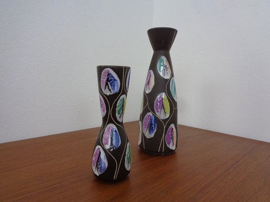 Ceramic Kongo Vases by Bodo Mans for Bay Keramik, 1960s, Set of 2-RDW-1245697