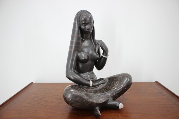 Ceramic Lady Sculpture by Jitka Forejtova for Keramos, 1960s-TZ-654724