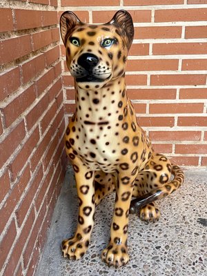 Ceramic Leopard Statue-OPE-1177017