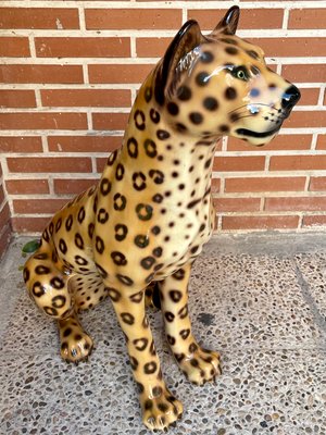 Ceramic Leopard Statue-OPE-1177017