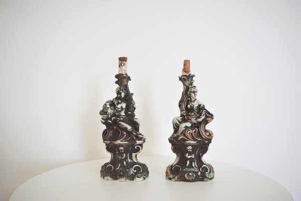 Ceramic Liquor Bottles, 1950s, Set of 2-KNM-941662