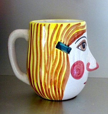 Ceramic Man & Woman Mugs, 1960s, Set of 2-GT-1254125