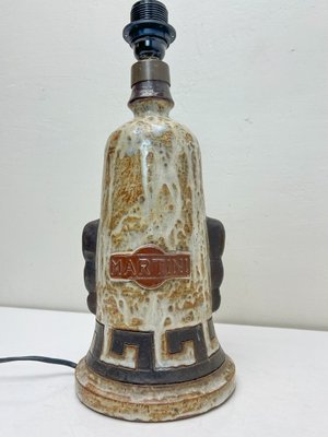 Ceramic Martini Bottle Table Lamp, Italy, 1960s-WZZ-2032127