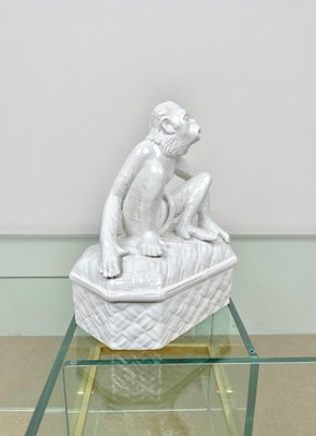 Ceramic Monkey Box Sculpture from Vivai Del Sud, Italy, 1970s-LYQ-1171261