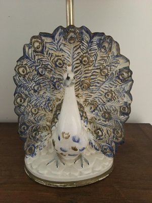 Ceramic Peacock Table Lamp, 1970s-AVC-686862