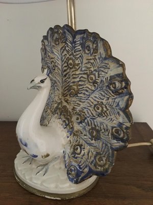 Ceramic Peacock Table Lamp, 1970s-AVC-686862