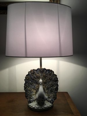 Ceramic Peacock Table Lamp, 1970s-AVC-686862