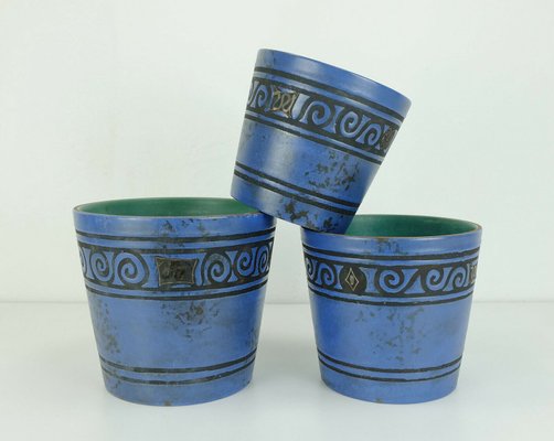 Ceramic Pergamon Flower Pots by Hans Welling for Ceramano, 1960s, Set of 3-FH-845494