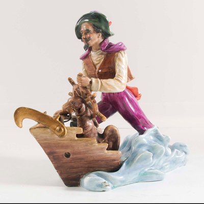 Ceramic Pirate Sculpture by Arturo Pannunzio for V.B.C.M, 1930s-NJV-847897