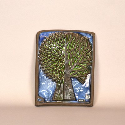 Ceramic Plaque with the Motif of the Tree of Paradise by Jiee Gantoft for Aimo Nietosvuori, 1960s-AOU-1735372