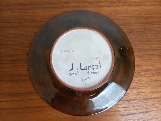 Ceramic Plate by Jean Lurçat for Saint Vincens, 1950s-TUK-2018374