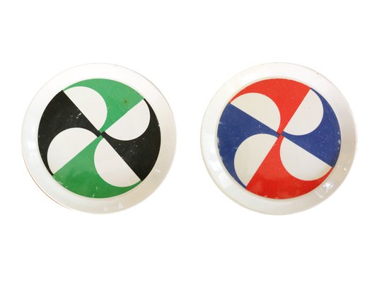 Ceramic Plates by Gio Ponti for Franco Pozzi, 1960s, Set of 2-RD-1821985