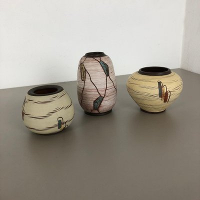 Ceramic Pottery Vases by Franz Schwaderlapp for Sawa Ceramic, Germany, 1960s, Set of 3-QZ-1053103