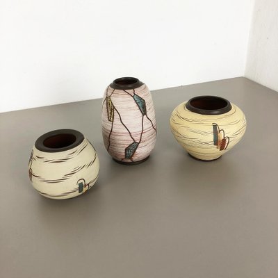 Ceramic Pottery Vases by Franz Schwaderlapp for Sawa Ceramic, Germany, 1960s, Set of 3-QZ-1053103