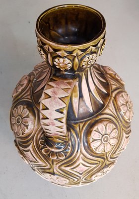 Ceramic Relief Floor Vase by Bodo Mans for Bay Keramik, 1970s-QDP-419321